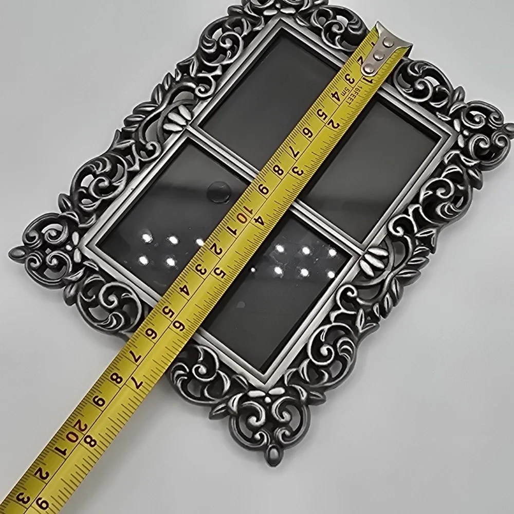 Ornate‎ Pewter Undulating Scroll Work Photo Picture Frame Two 2 1/2